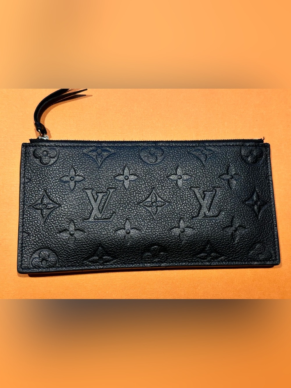 Louis Vuitton Black Embossed Monogram Zip Wallet